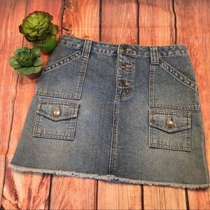 AEROPOSTALE Denim Jeans Mini Skirt Button Fly 0